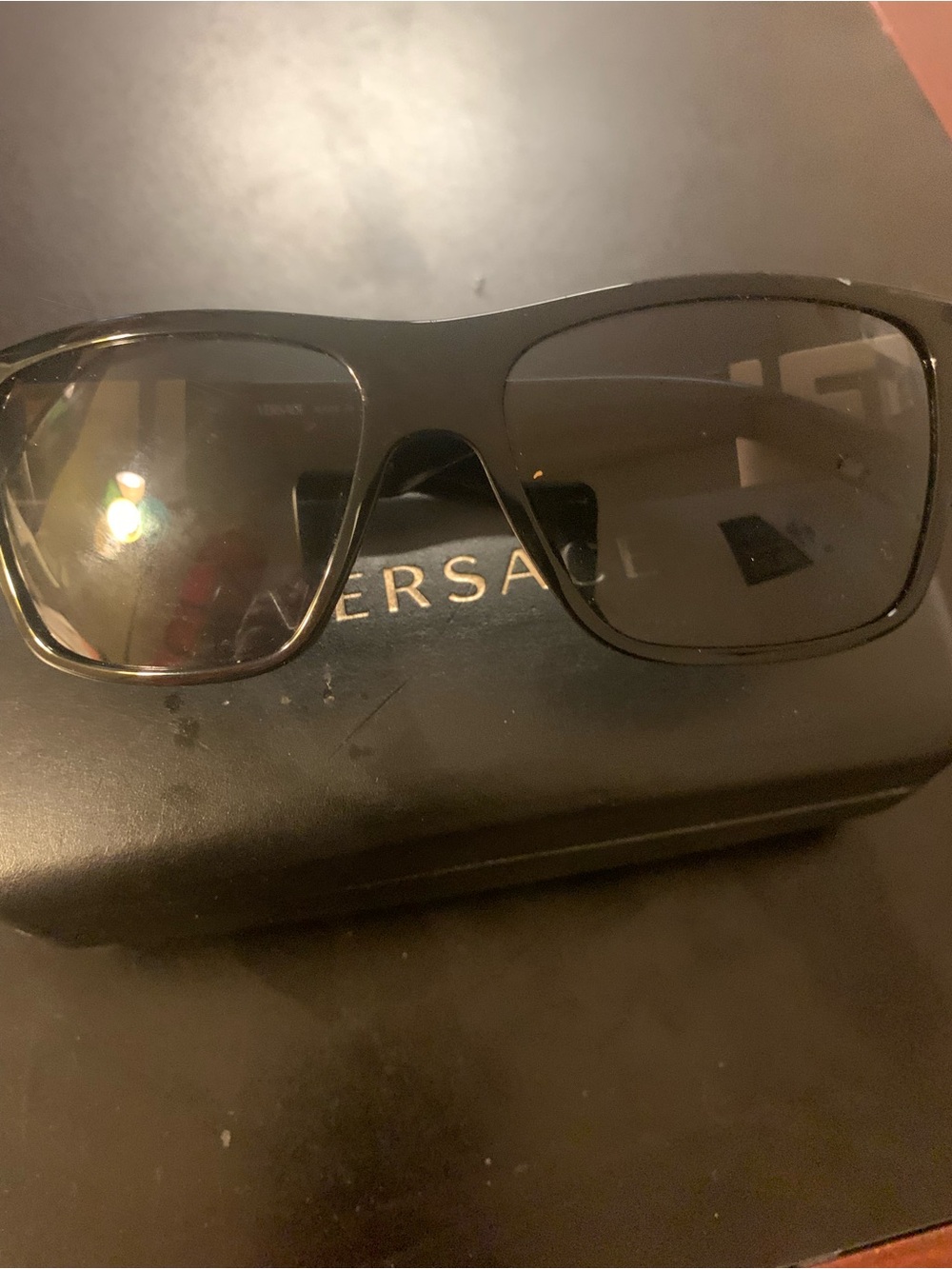 Versace Black Sunglasses with Dark Smoke Lenses
